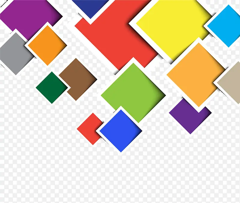 很多彩色方块矢量