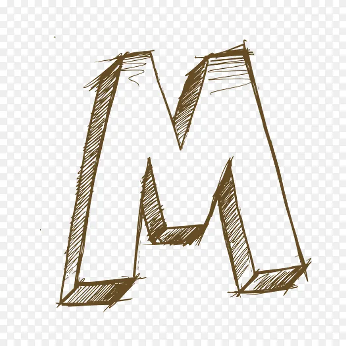 手绘字母M