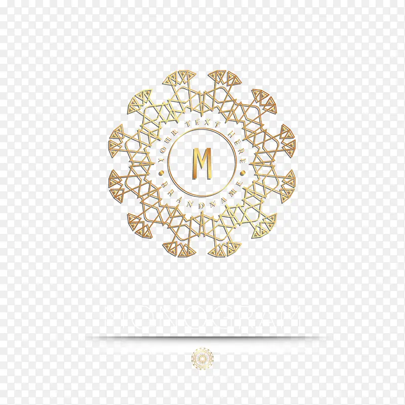 M 花纹字母设计矢量