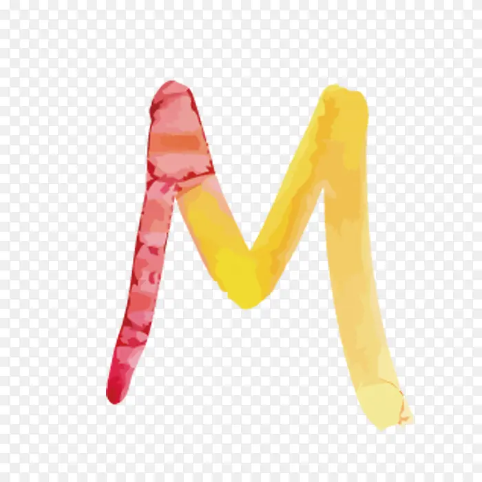 水彩字母M