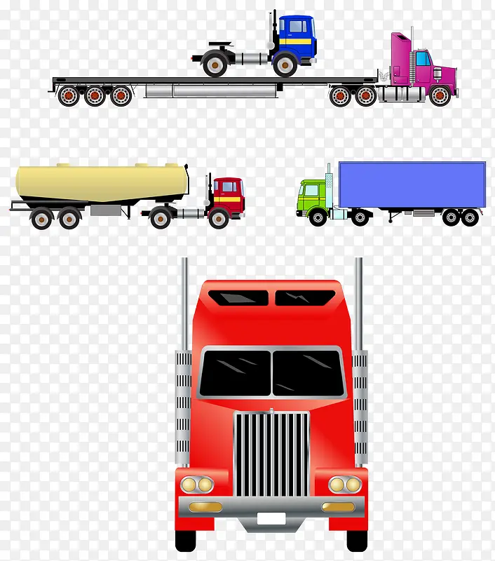 卡车和拖车矢量