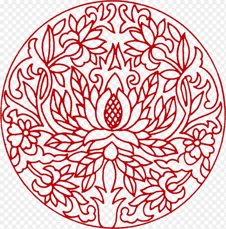 红色线条花纹包装