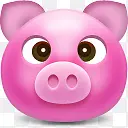 可爱粉红猪头图标下载