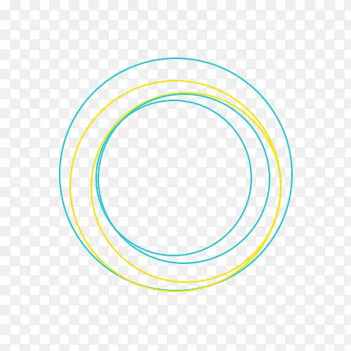 蓝黄线条圆形
