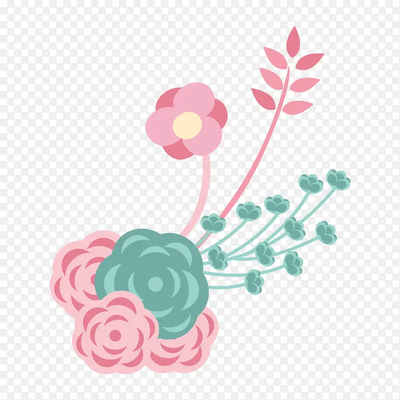 矢量贺卡装饰花