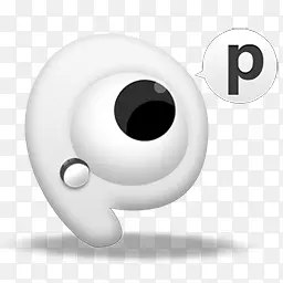 大眼睛英文字母P图标