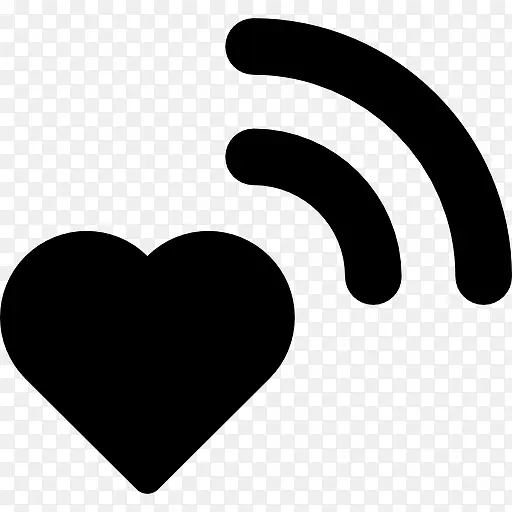 WiFi信号对心脏图标