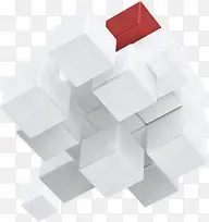 立体白色方块装饰