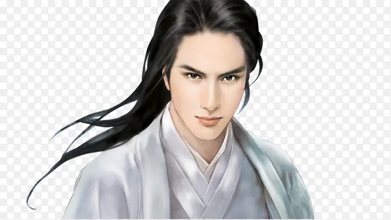 白衣长发帅哥