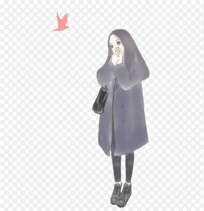 手绘长发女孩