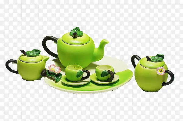 古香古色绿色茶壶