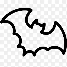 简笔蝙蝠框黑白万圣节图标