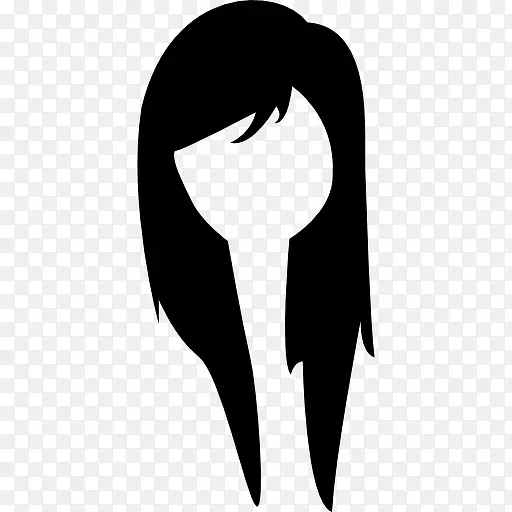 年轻女性的头发长图标