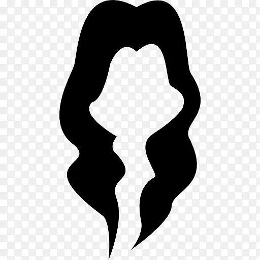 女黑长头发的形状图标
