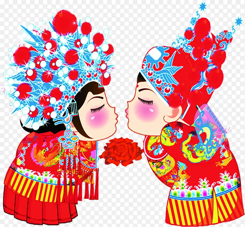 卡通中国古风婚礼