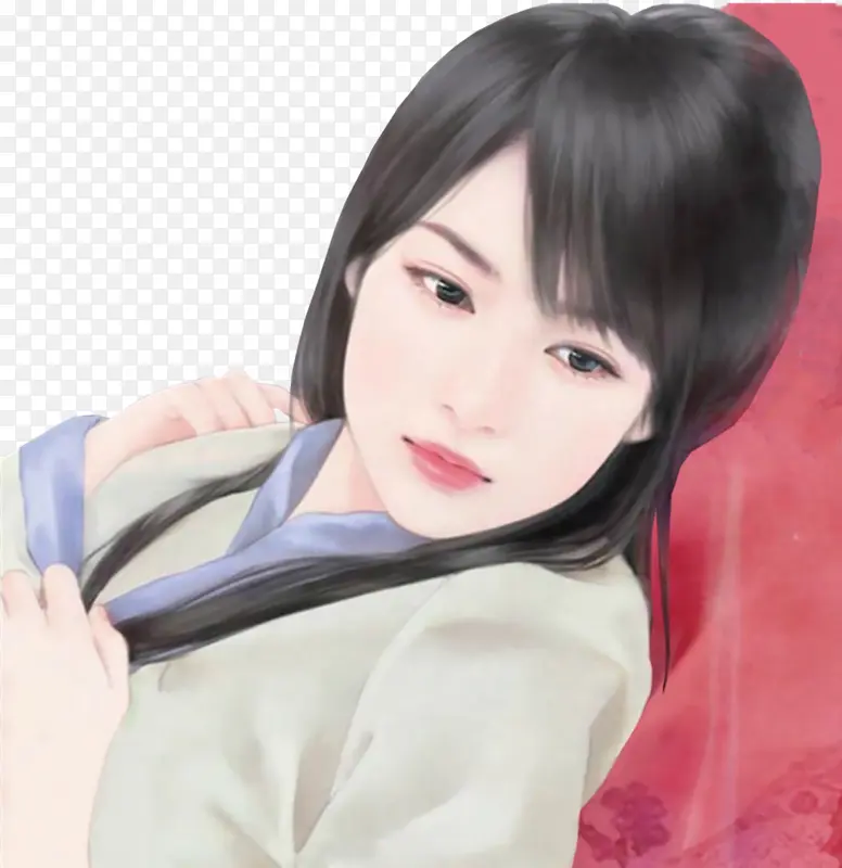 白衣忧郁古风女子