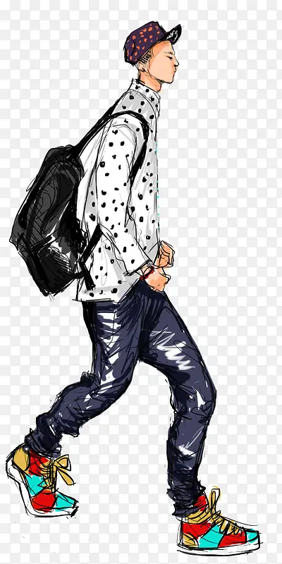 原点衬衣男孩插画