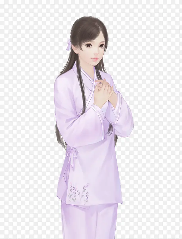 紫衣忧郁女子