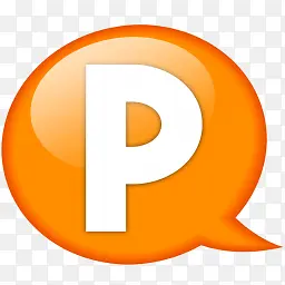 橙色气泡字母p