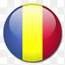 乍得国旗国圆形世界旗