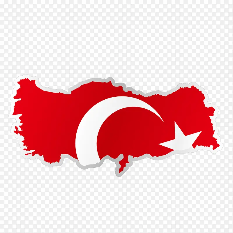 矢量旗标月牙土耳其