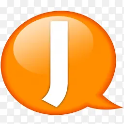 橙色气泡字母j