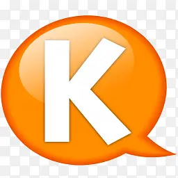 橙色气泡字母k
