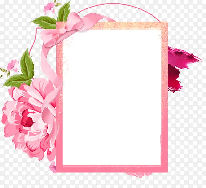 粉色可爱时尚高端花纹框
