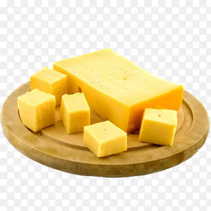 圆形菜板上的奶酪