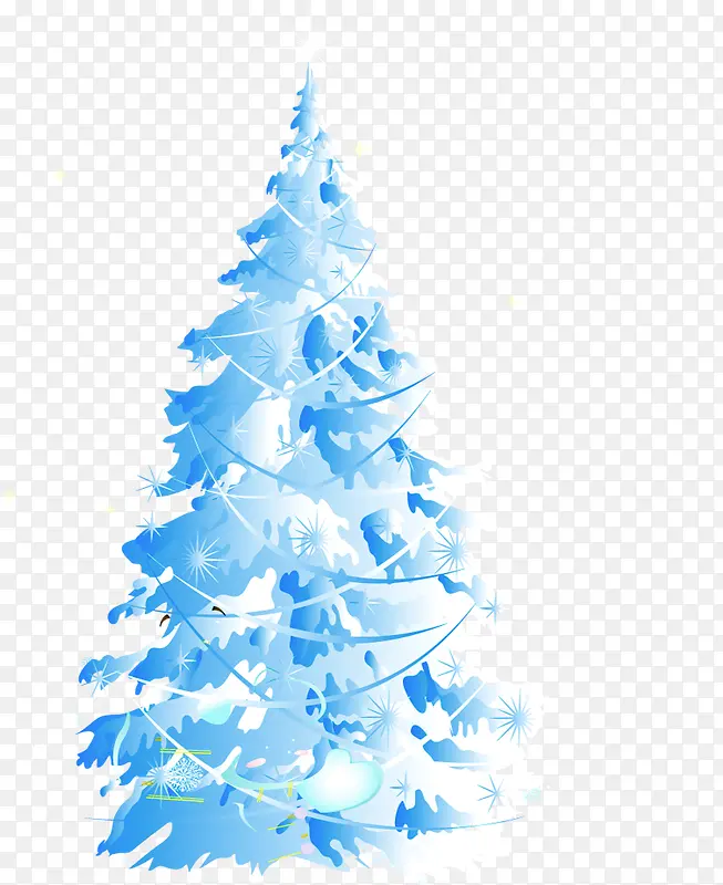 蓝色温情暖冬树木