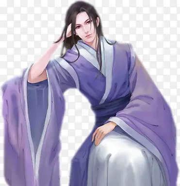 紫衣长发男子