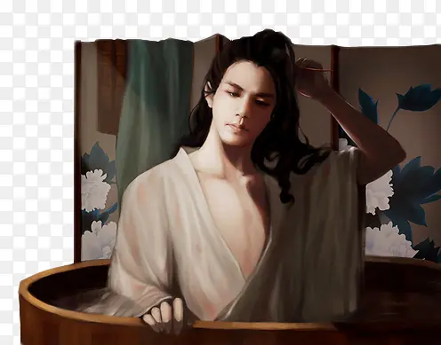 沐浴男子图片