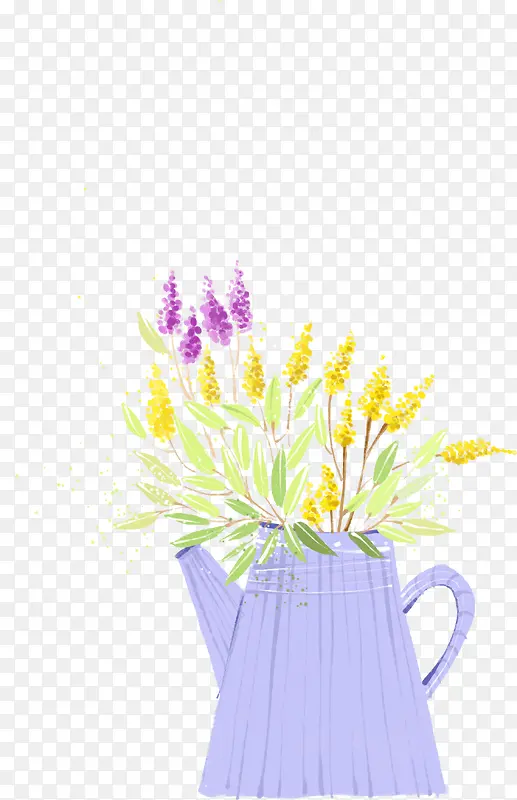 手绘紫色植物彩色