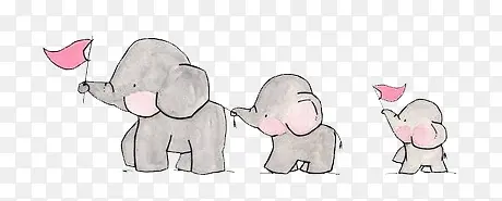 彩色卡通可爱小象