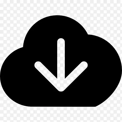 下载黑云界面符号与向下箭头在图标