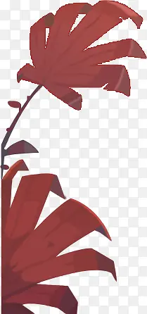 红色手绘游戏植物
