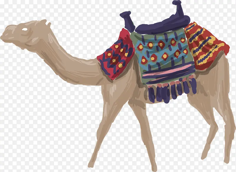 矢量手绘骆驼