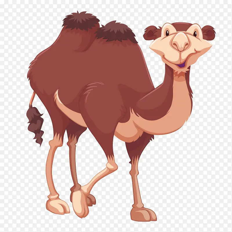 矢量卡通动物红色骆驼