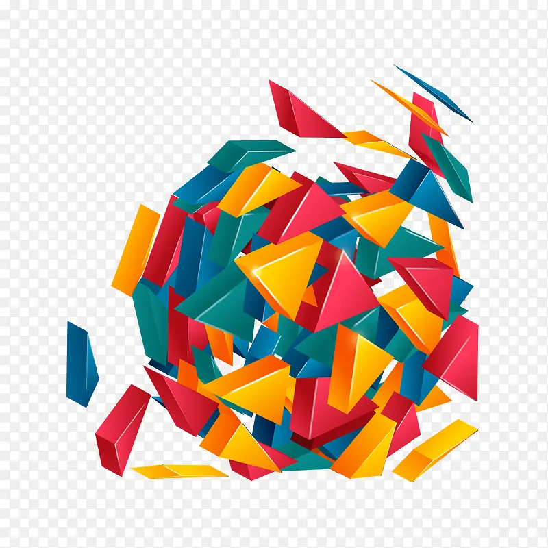 抽象炫彩几何立体块