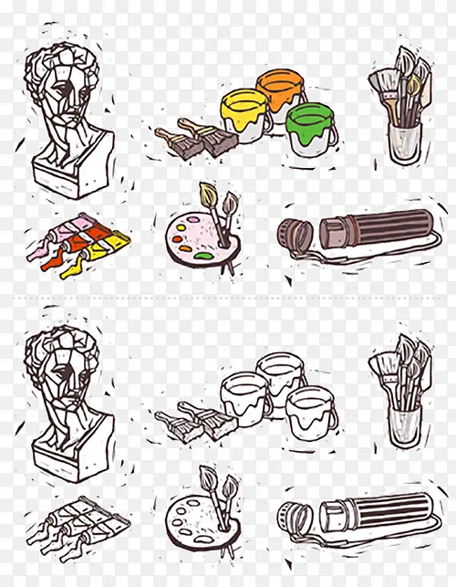 手绘绘画图标