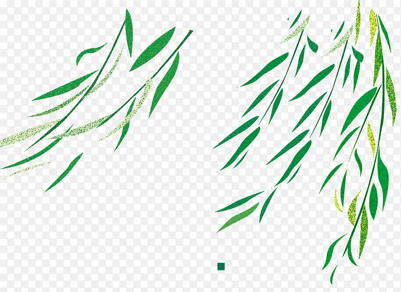 绿色手绘枝条创意