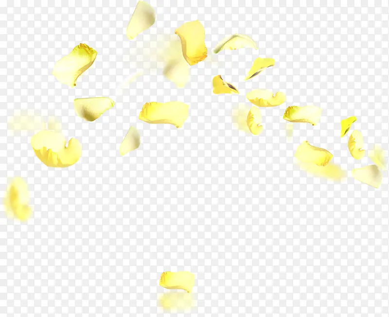 黄色飘浮卡通花瓣