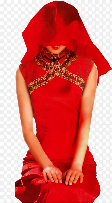 红盖头中式新娘