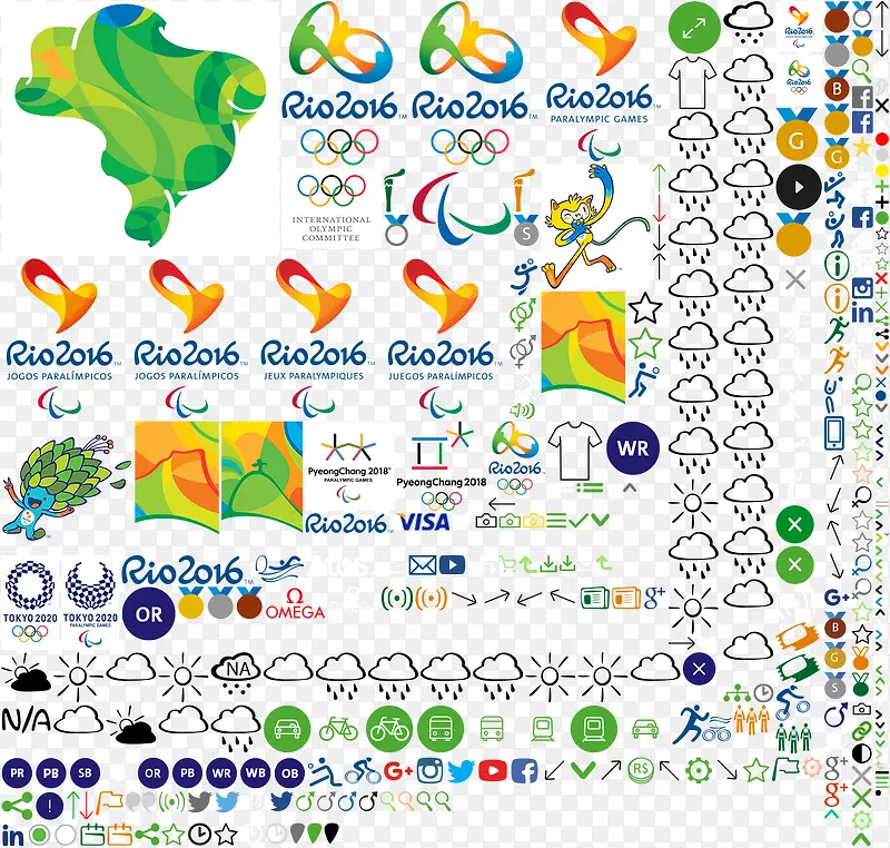 手绘各种奥运会图标