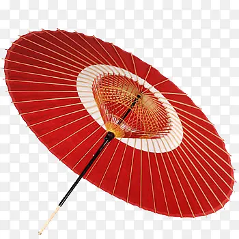 红色古风纸伞
