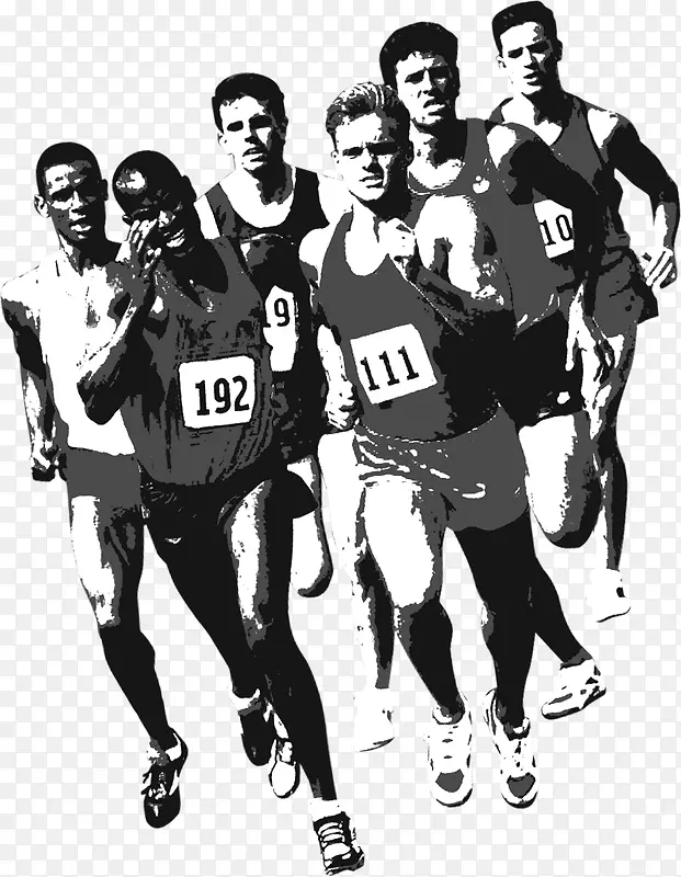 黑白照片马拉松奥运会