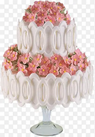 粉红花生日蛋糕