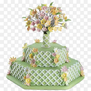 草绿花生日蛋糕