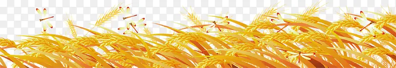 黄色秋日稻草植物卡通