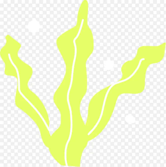 手绘黄色卡通水草植物